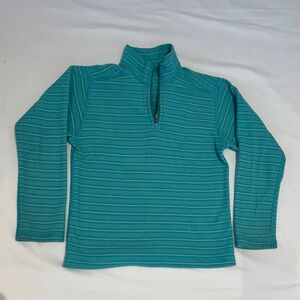 Patagonia Aqua Striped Quarter-Zip Fleece size XS or 5-6